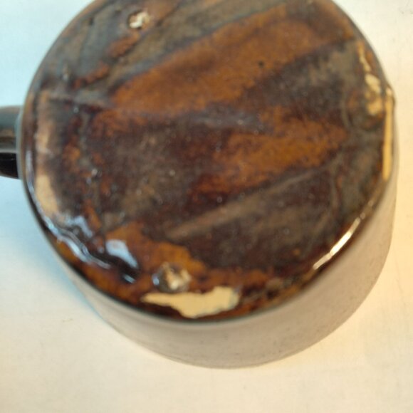 Handmade Ceramic Coffee Mug 12 Oz Earthy Brown Teal Glaze 8 0z Rustic Lodge Boho - Picture 8 of 8